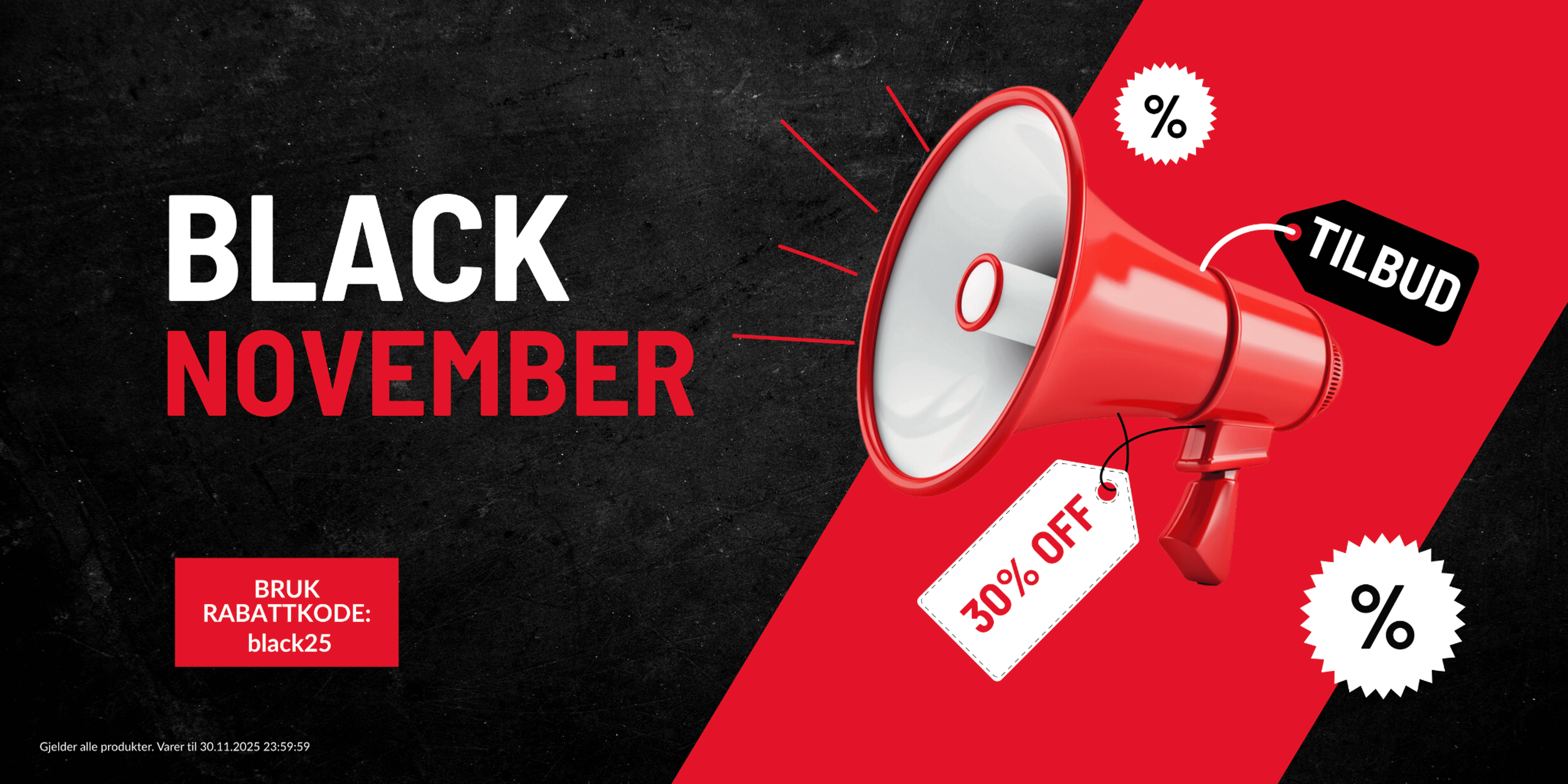 Black November tilbud, salg, sale, black friday, black week